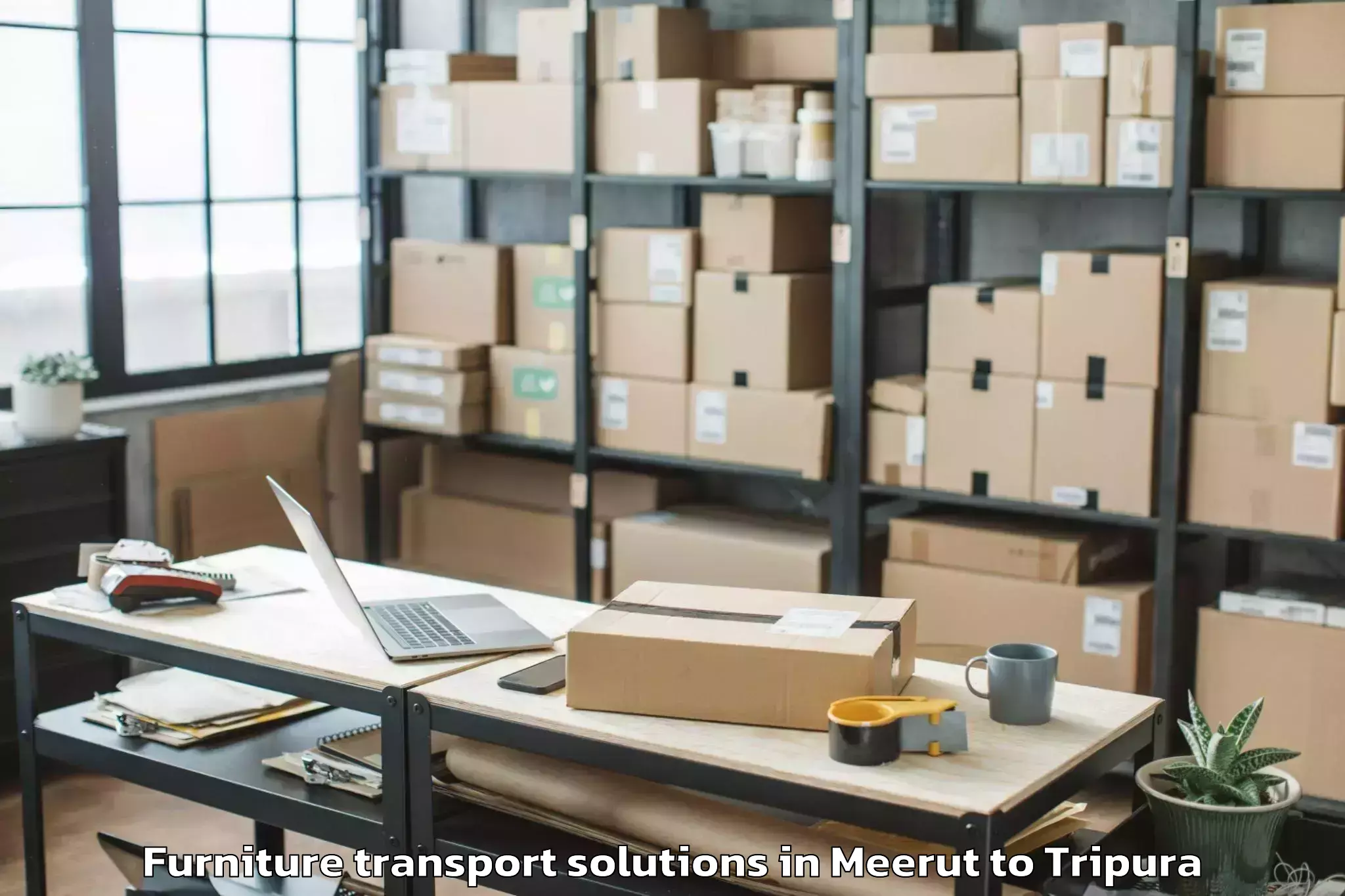 Meerut to Hezamara Furniture Transport Solutions Booking